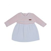 VESTIDO BEBE EN PUNTO Y PIQUE-ALTA COSTURA-GUGGOS