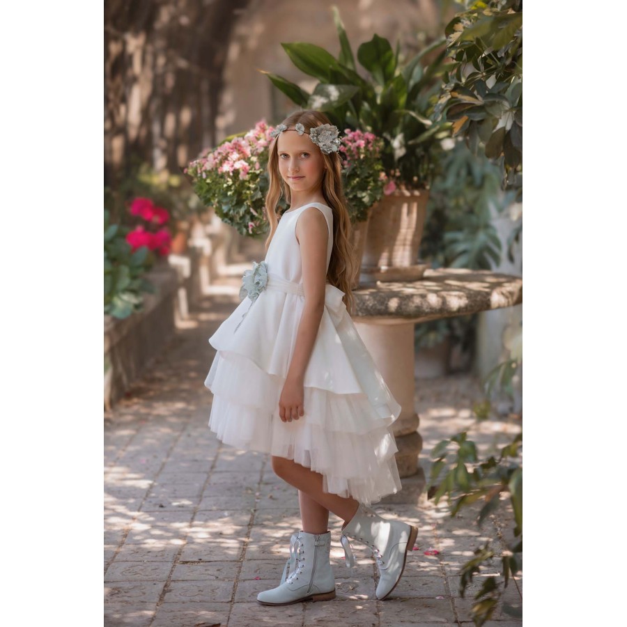 VESTIDO CEREMONIA EN RASO Y...