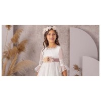 VESTIDO COMUNION EN TUL BORDO-REFERENCIA 3618-ALTA COSTURA- GUGGOS