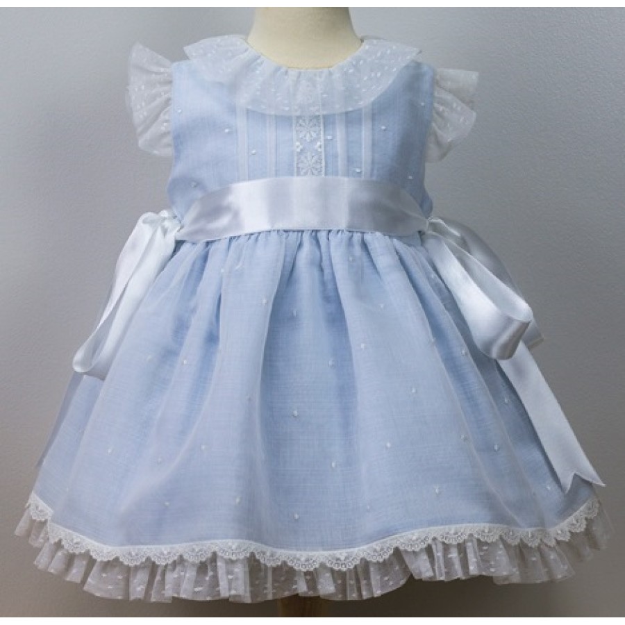 VESTIDO BAUTIZO Y CEREMONIA EN PLUMETI Y BATISTA INGLESA-REFERENCIA 426-ALTA COSTURA GUGGOS