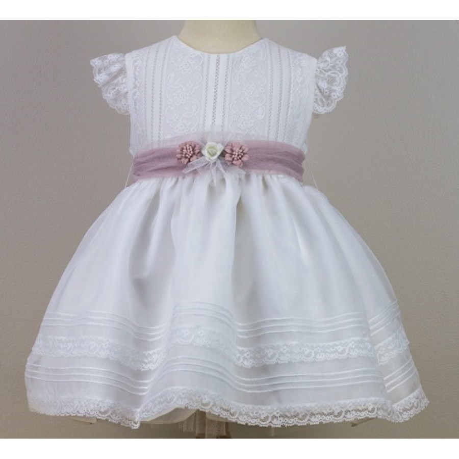 VESTIDO BAUTIZO Y CEREMONIA EN CRISTAL Y ENCAJE-REFERENCIA 479-ALTA COSTURA GUGGOS