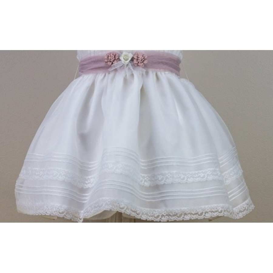 VESTIDO BAUTIZO Y CEREMONIA EN CRISTAL Y ENCAJE-REFERENCIA 479-ALTA COSTURA GUGGOS