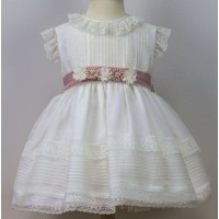VESTIDO CEREMONIA Y BAUTIZO EN CRISTAL Y ENCAJE-REFERENCIA 400-ALTA COSTURA GUGGOS
