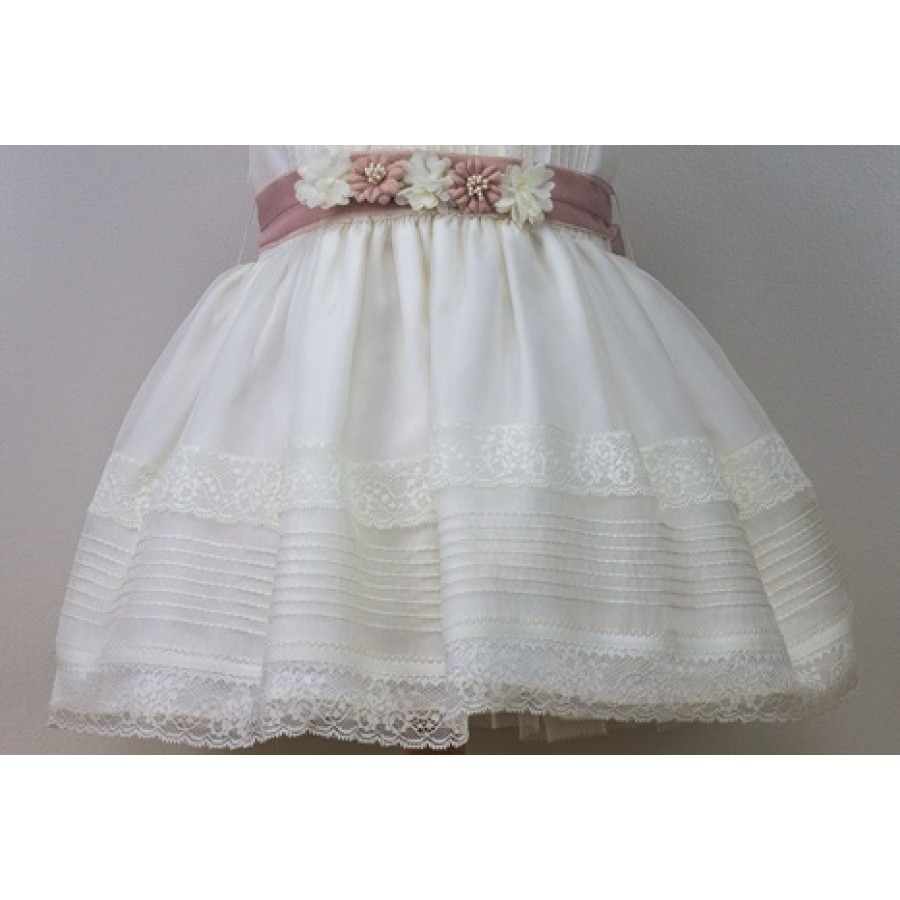 VESTIDO CEREMONIA Y BAUTIZO EN CRISTAL Y ENCAJE-REFERENCIA 400-ALTA COSTURA GUGGOS