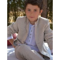 TRAJE COMUNION Y CEREMONIA-EN ALGODON Y LINO-REFERENCIA 10-03026-ALTA COSTURA GUGGOS