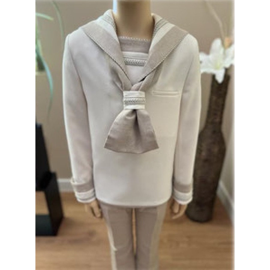 TRAJE COMUNION MARINERO EN LINO Y ALGODON-REFERENCIA VX156-ALTA COSTURA GUGGOS