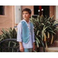 CONJUNTO COMUNION Y CEREMONIA EN LINO-REFERENCIA10-05052-ALTA COSTURA GUGGOS