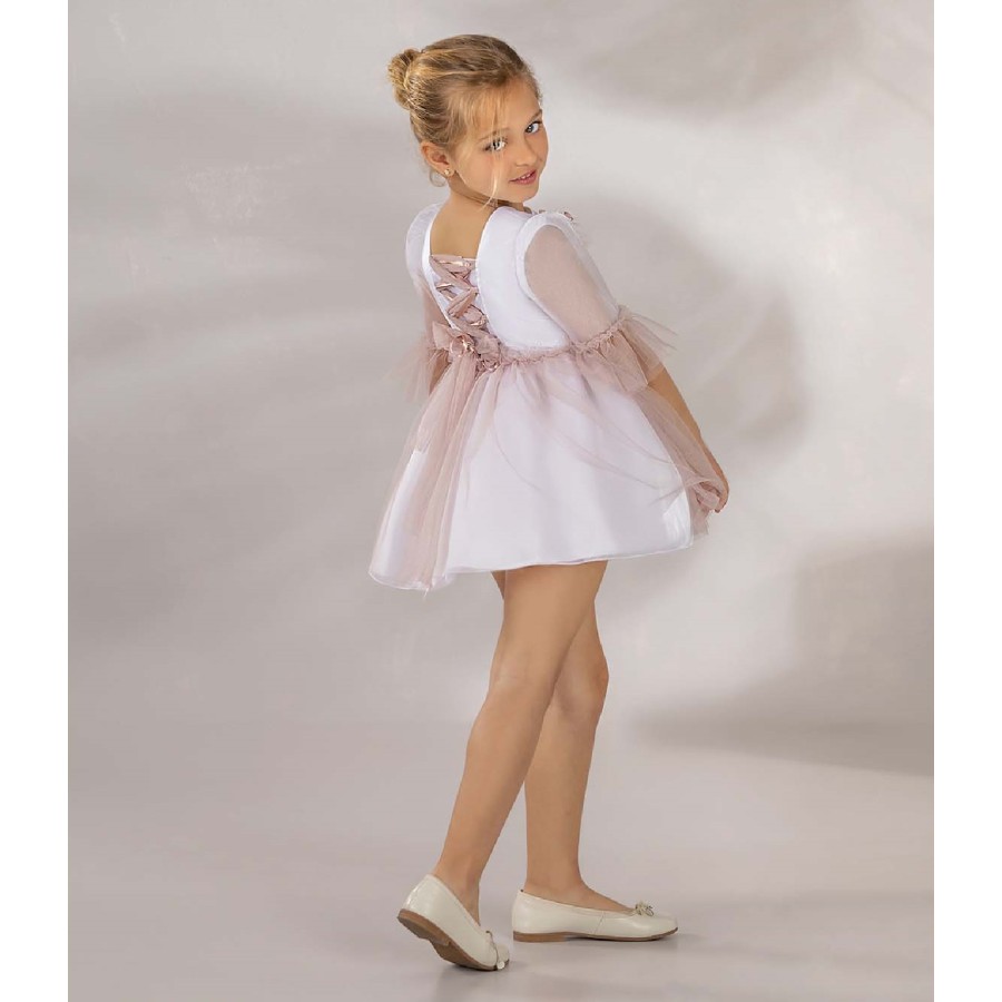 VESTIDO CEREMONIA EN SEDA CRISTAL-REFERENCIA 4913- ALTA COSTURA GUGGOS
