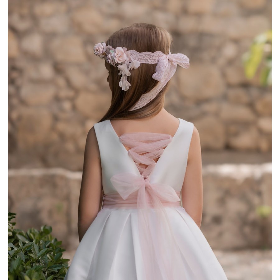 VESTIDO CEREMONIA EN RASO-REFERENCIA 214-ALTA COSTURA GUGGOS