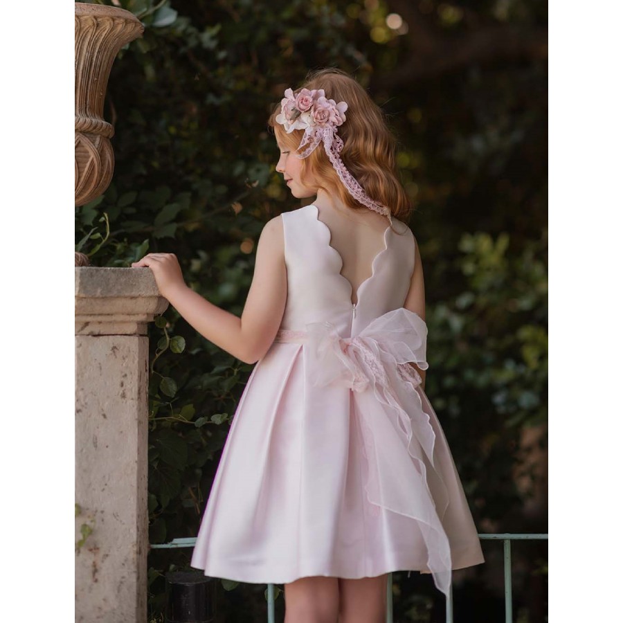 VESTIDO CEREMONIA EN RASO-REFERENCIA 227-ALTA COSTURA GUGGOS