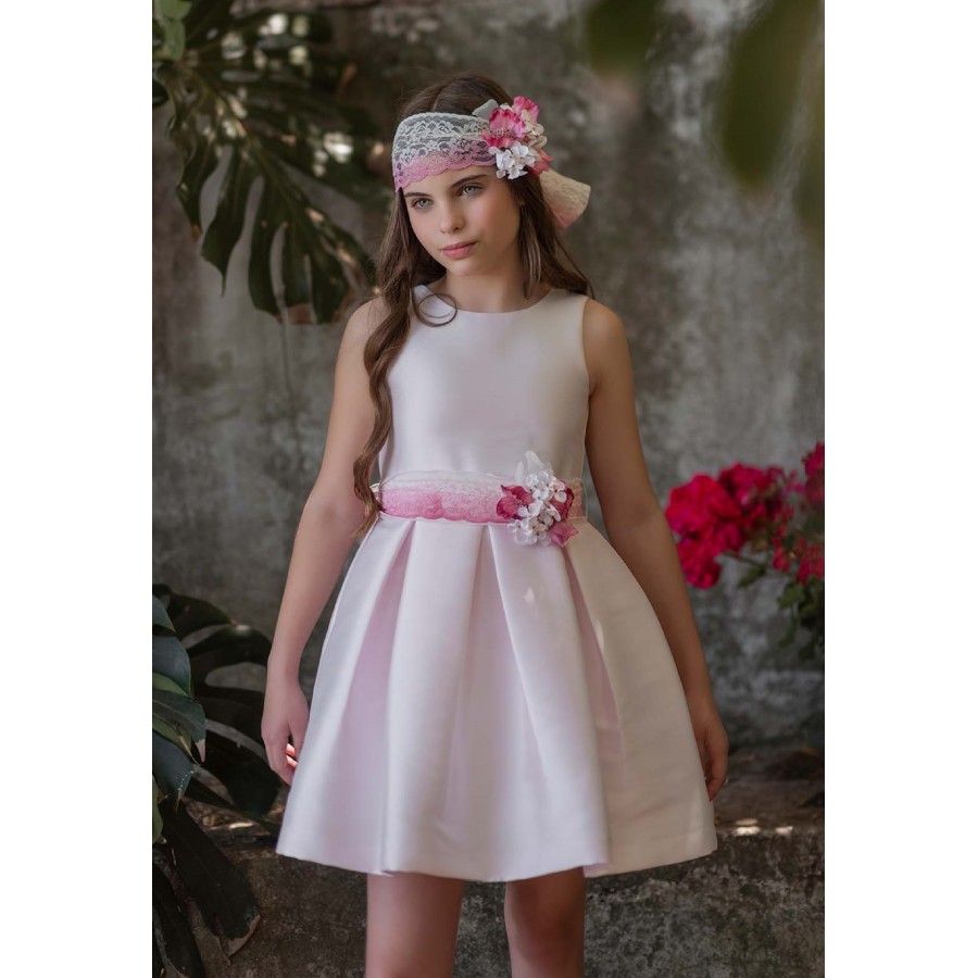 VESTIDO CEREMONIA EN RASO-REFERENCIA 227-ALTA COSTURA GUGGOS