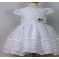 VESTIDO BAUTIZO Y CEREMONIA-EN PLUMETI Y BATISTA INGLESA-REFERENCIA 453-ALTA COSTURA GUGGOS