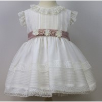 VESTIDO CEREMONIA Y BAUTIZO EN CRISTAL Y ENCAJE-REFERENCIA 400-ALTA COSTURA GUGGOS